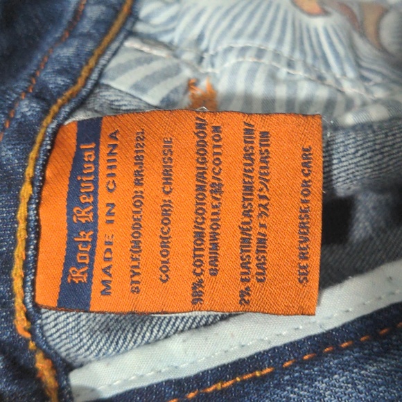 Rock Revival Women's Chrissie Boot Cut Jeans Size 30 Flap Button Pockets Faded - Picture 10 of 10